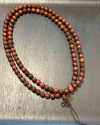 Lightning Struck Jujube Wood Mala, 108 Golden Light Mantra Prayer Beads, Taoist Spiritual Protection Amulet, Wrap Bracelet, 8mm