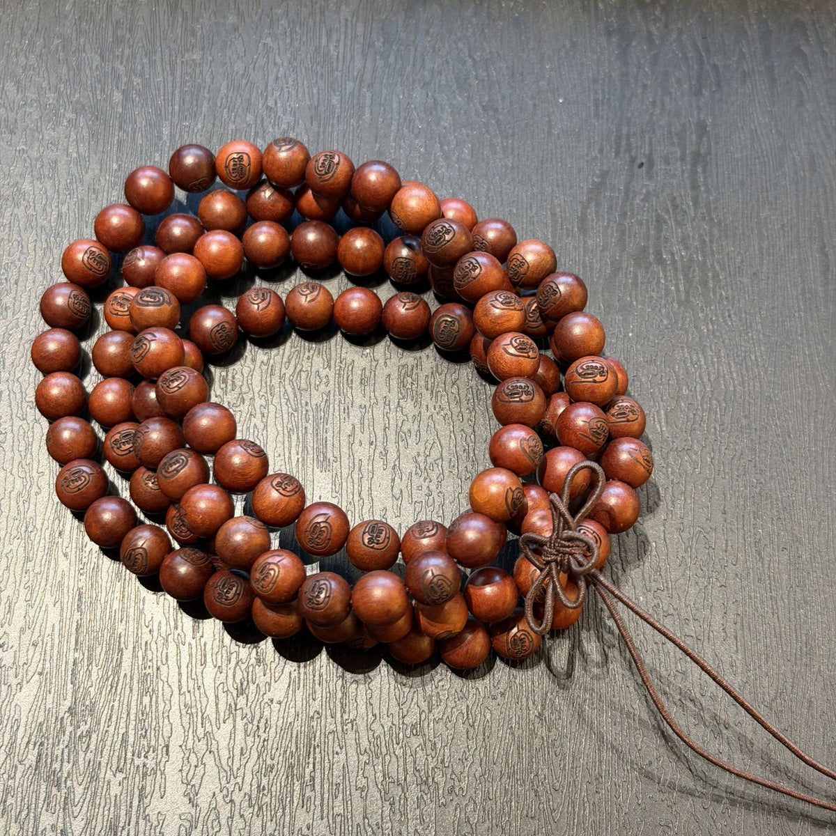 Lightning Struck Jujube Wood Mala, 108 Golden Light Mantra Prayer Beads, Taoist Spiritual Protection Amulet, Wrap Bracelet, 8mm