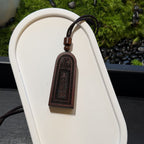 Lightning Struck Jujube Wood Pendant, Taoist Five Thunder Order Talisman, Protection Amulet Necklace, Spiritual Exorcism Mala