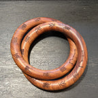 Lightning Struck Jujube Wood Qiankun Bracelet, Taoist Interlocking Yin Yang Bangle, Big Dipper Seven Stars Mantra Amulet, 70mm