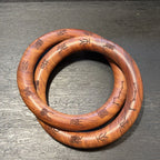 Lightning Struck Jujube Wood Qiankun Bracelet, Taoist Interlocking Yin Yang Bangle, Big Dipper Seven Stars Mantra Amulet, 70mm