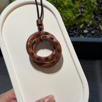 Lightning Struck Jujube Wood Qiankun Ring, Longhu Mountain Taoist Yin Yang Bracelet, Grandmaster Zhang Zhishun Amulet Pendant