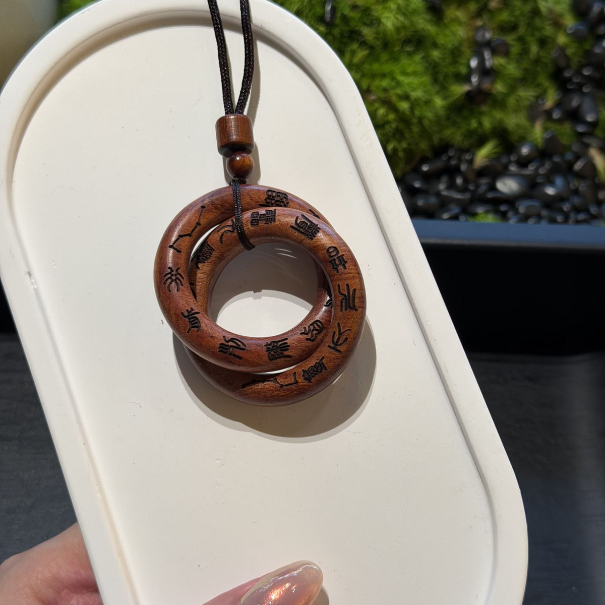 Lightning Struck Jujube Wood Qiankun Ring, Longhu Mountain Taoist Yin Yang Bracelet, Grandmaster Zhang Zhishun Amulet Pendant