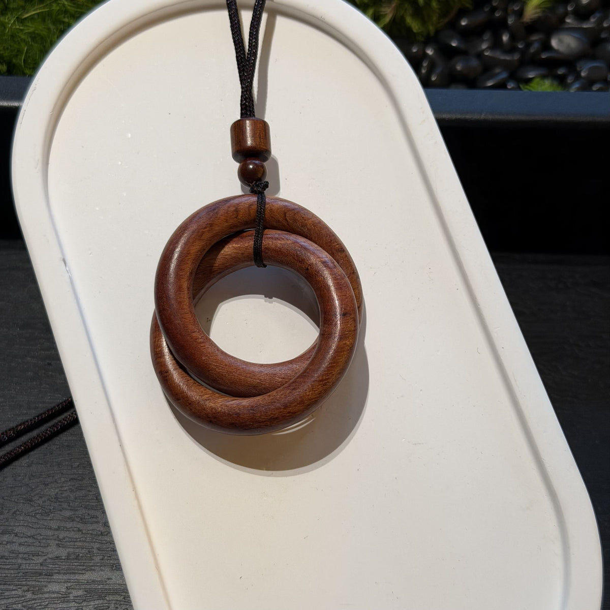 Lightning Struck Jujube Wood Qiankun Ring, Longhu Mountain Taoist Yin Yang Bracelet, Grandmaster Zhang Zhishun Amulet Pendant
