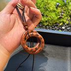 Lightning Struck Jujube Wood Qiankun Ring, Longhu Mountain Taoist Yin Yang Bracelet, Grandmaster Zhang Zhishun Amulet Pendant