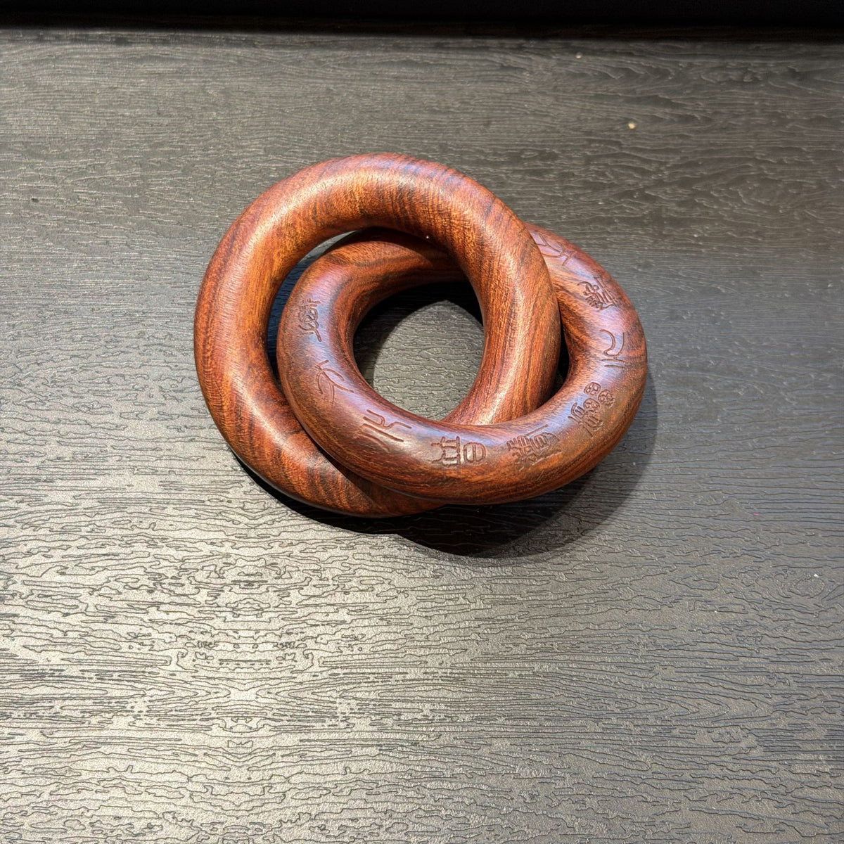 Lightning Struck Jujube Wood Qiankun Ring, Taoist Cross Scripture Interlocking Hoop, Big Dipper Seven Stars Talisman Hand Piece