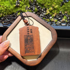 Lightning Struck Jujube Wood Wenchang Pendant, Scholar Academic Success Talisman, Double Sided Taoist Wu Shi Pai Necklace, 6x4cm