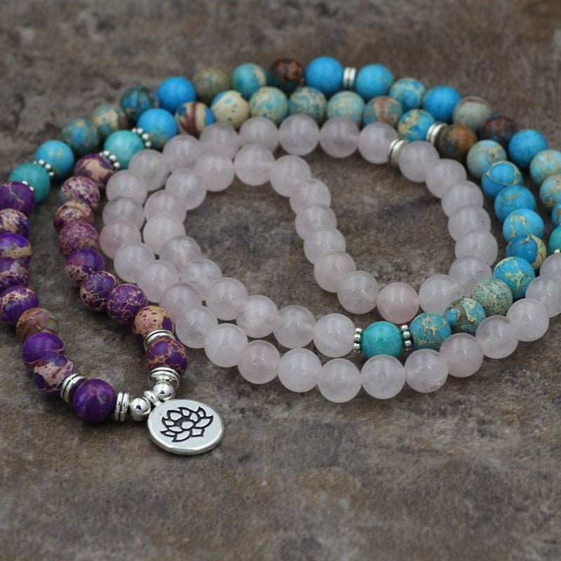 Lotus Pendant Beads Yoga Bracelet - EclipticJew