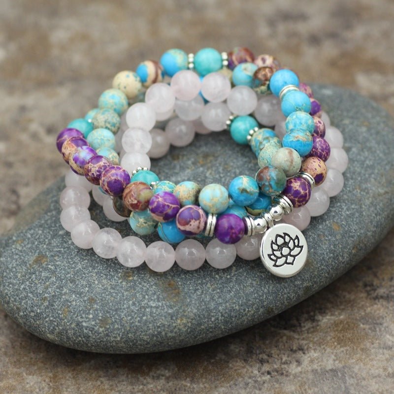 Lotus Pendant Beads Yoga Bracelet - EclipticJew