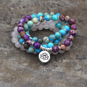 Lotus Pendant Beads Yoga Bracelet - EclipticJew