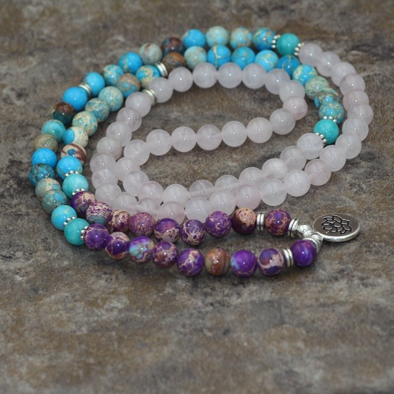 Lotus Pendant Beads Yoga Bracelet - EclipticJew