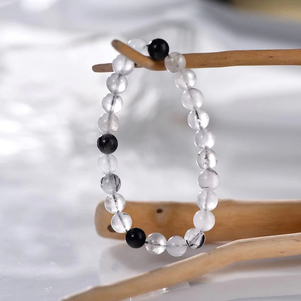 Midnight Clarity Tourmaline & Quartz Bracelet - EclipticJewBracelets