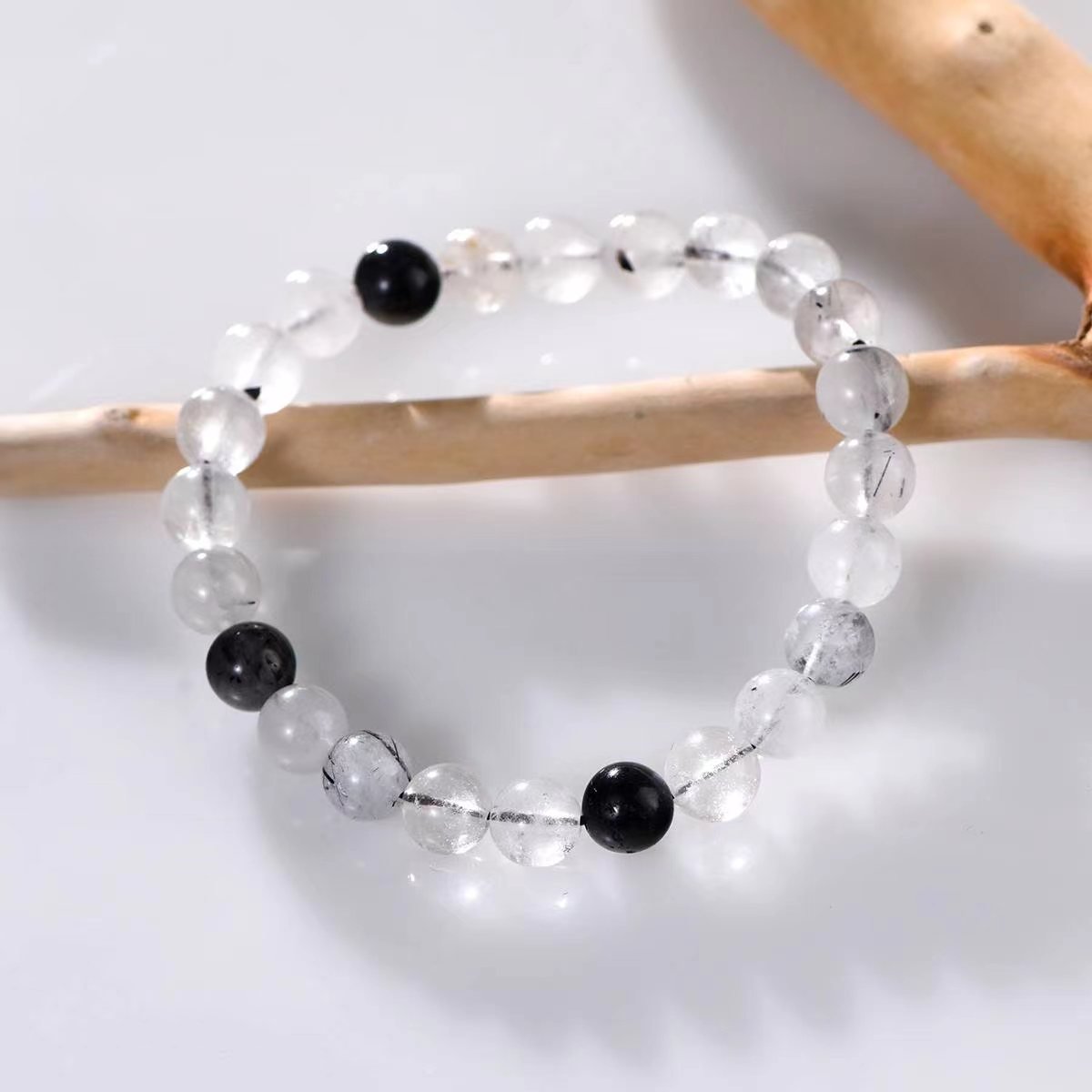 Midnight Clarity Tourmaline & Quartz Bracelet - EclipticJewBracelets
