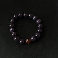 Midnight Galaxy Blue Sandstone Bracelet with Golden Accent Bead | Cosmic Energy Jewelry