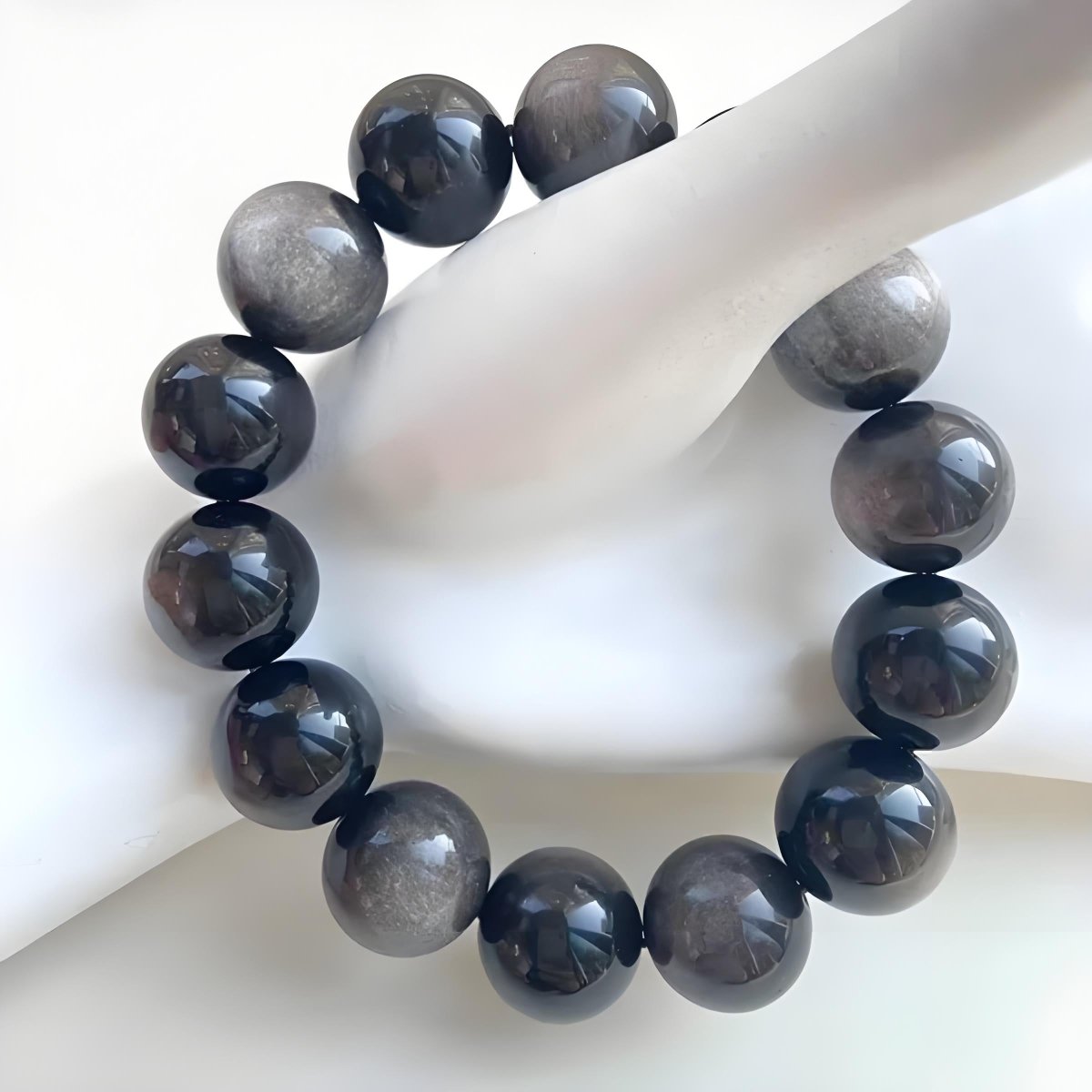 Midnight Shield Obsidian crystal energy bracelet - EclipticJewB2G1FBraceletsnew
