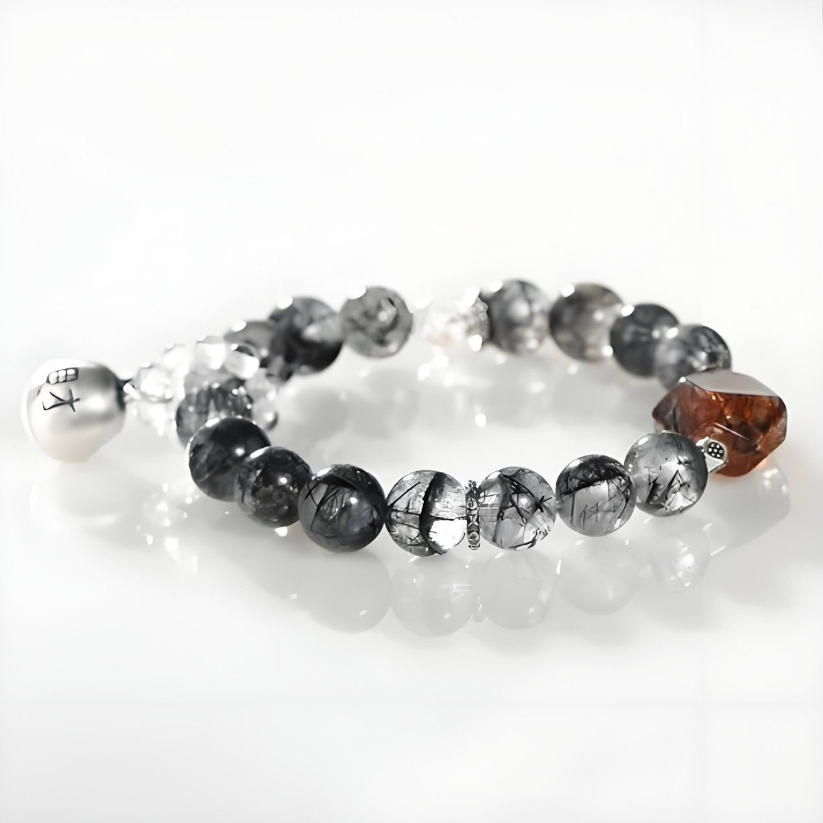 Midnight Sparkle Rutilated Quartz crystal energy bracelet - EclipticJewBlack Rutilated quartzBraceletsnew