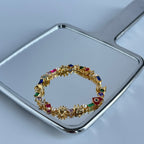 Moon & Heart Multi-Gem Bracelet | Colorful Crystal Charm Jewelry