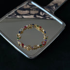Moon & Heart Multi-Gem Bracelet | Colorful Crystal Charm Jewelry