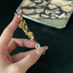 Moon & Heart Multi-Gem Bracelet | Colorful Crystal Charm Jewelry