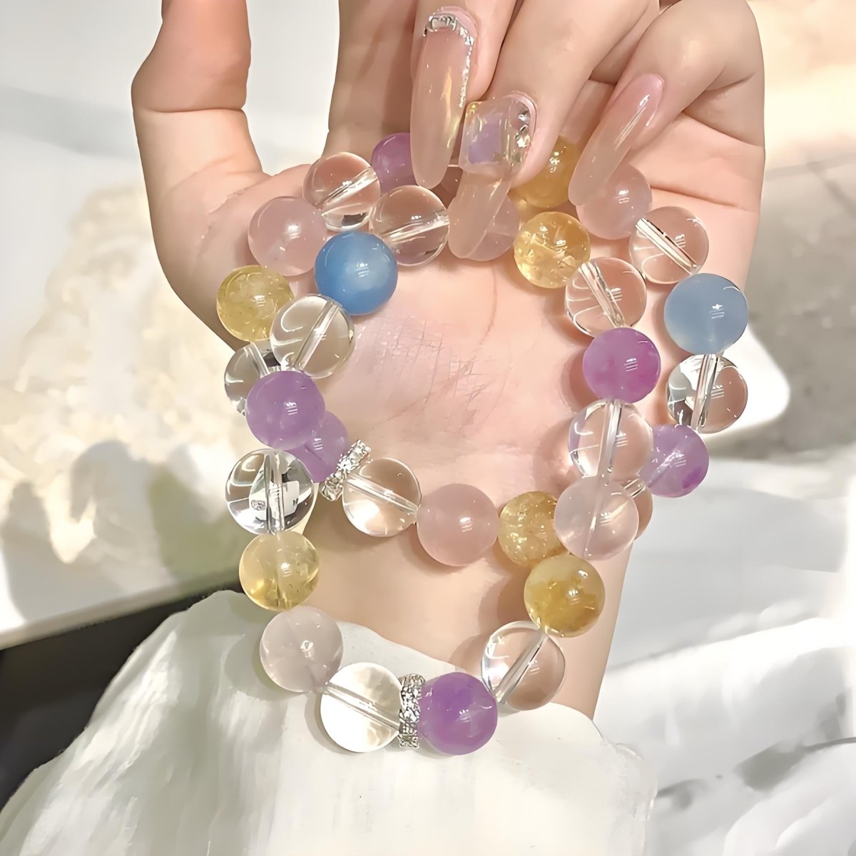 Multicolor Healing Quartz Bracelet - EclipticJewamethystBraceletscitrine