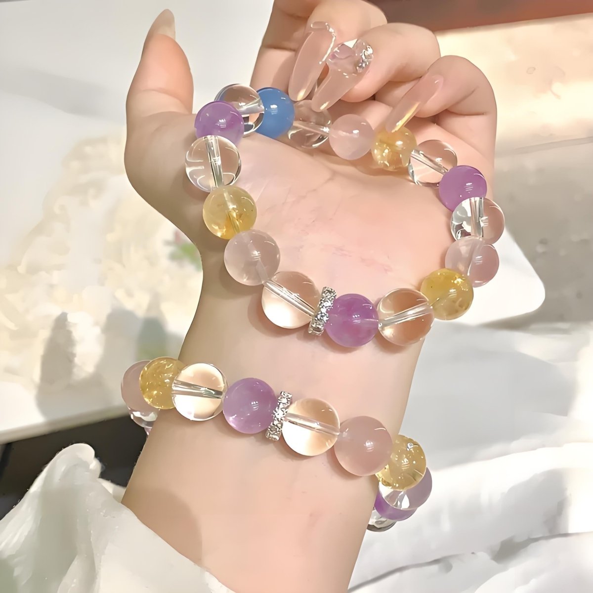 Multicolor Healing Quartz Bracelet - EclipticJewamethystBraceletscitrine