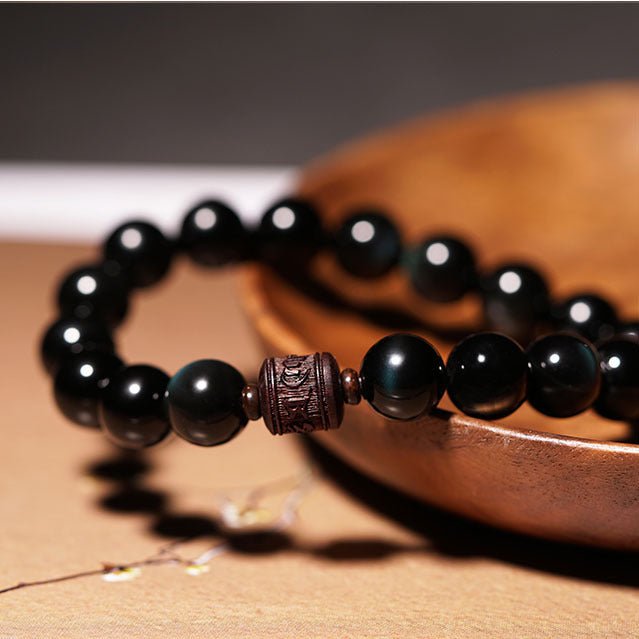 Mystic Eclipse Obsidian & Red Sandalwood Bracelet - EclipticJewB2G1FBraceletsnew
