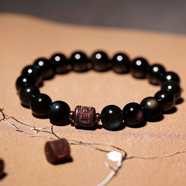Mystic Eclipse Obsidian & Red Sandalwood Bracelet - EclipticJewB2G1FBraceletsnew