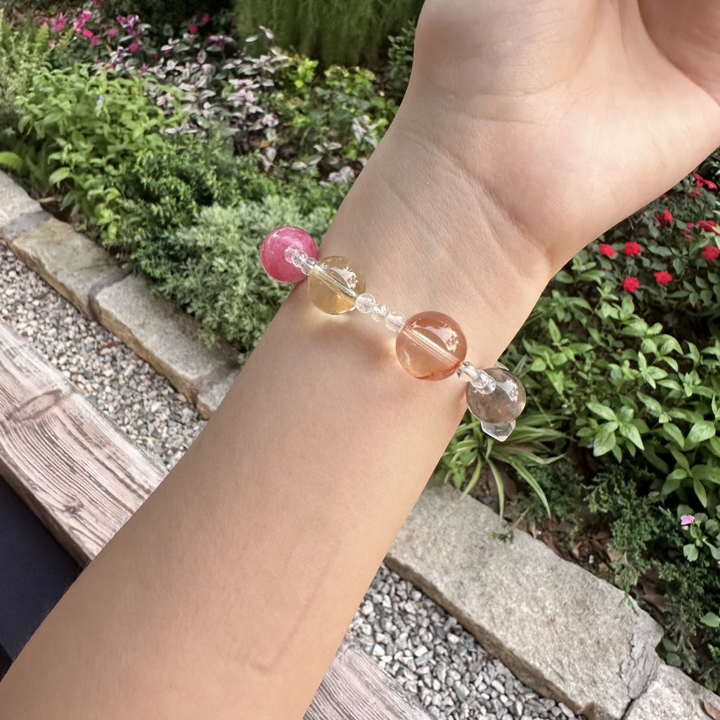 Natural 7 Chakra Alignment Bracelet | Raw Clear Quartz Point Energy Amulet | Consecrated Taoist Seven Star Aura Protection Crystal Jewelry