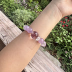 Natural Amethyst Statement Bracelet | Geometric Hexagonal Crystal Prism Amulet | Taoist Consecrated Crown Chakra Peace & Mental Clarity Jewelry