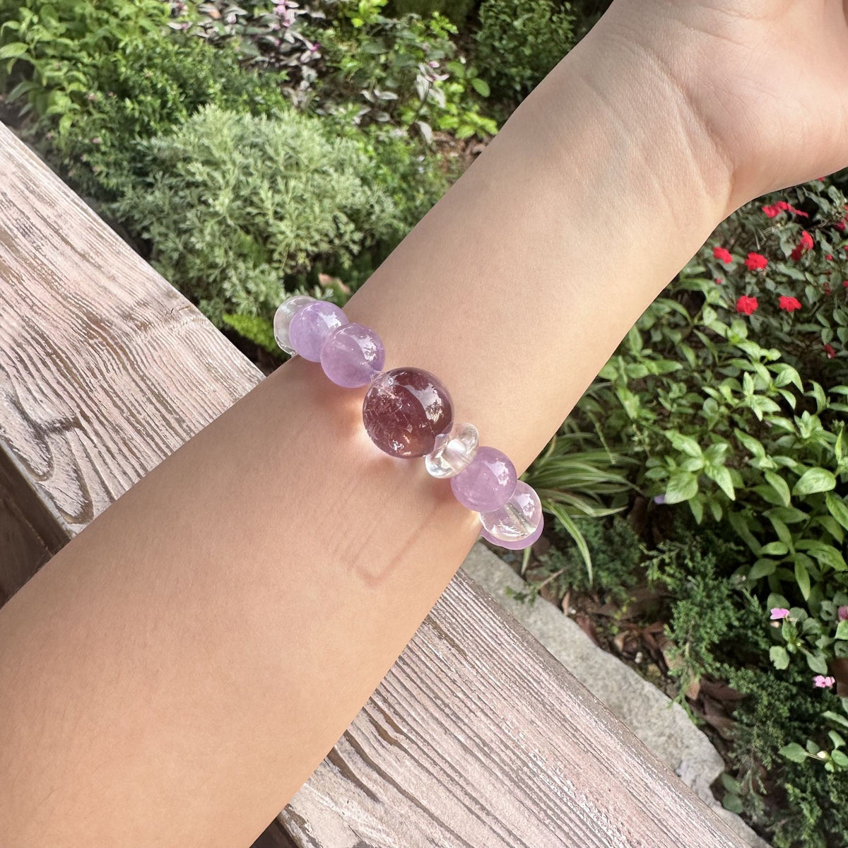 Natural Amethyst Statement Bracelet | Geometric Hexagonal Crystal Prism Amulet | Taoist Consecrated Crown Chakra Peace & Mental Clarity Jewelry