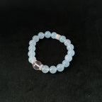 Natural Aquamarine & Blue Chalcedony Bracelet, Spiritual Calm Jewelry