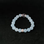 Natural Aquamarine & Blue Chalcedony Bracelet, Spiritual Calm Jewelry