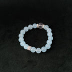 Natural Aquamarine & Blue Chalcedony Bracelet, Spiritual Calm Jewelry