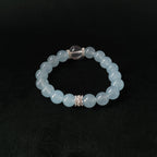Natural Aquamarine & Blue Chalcedony Bracelet, Spiritual Calm Jewelry