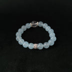 Natural Aquamarine & Blue Chalcedony Bracelet, Spiritual Calm Jewelry