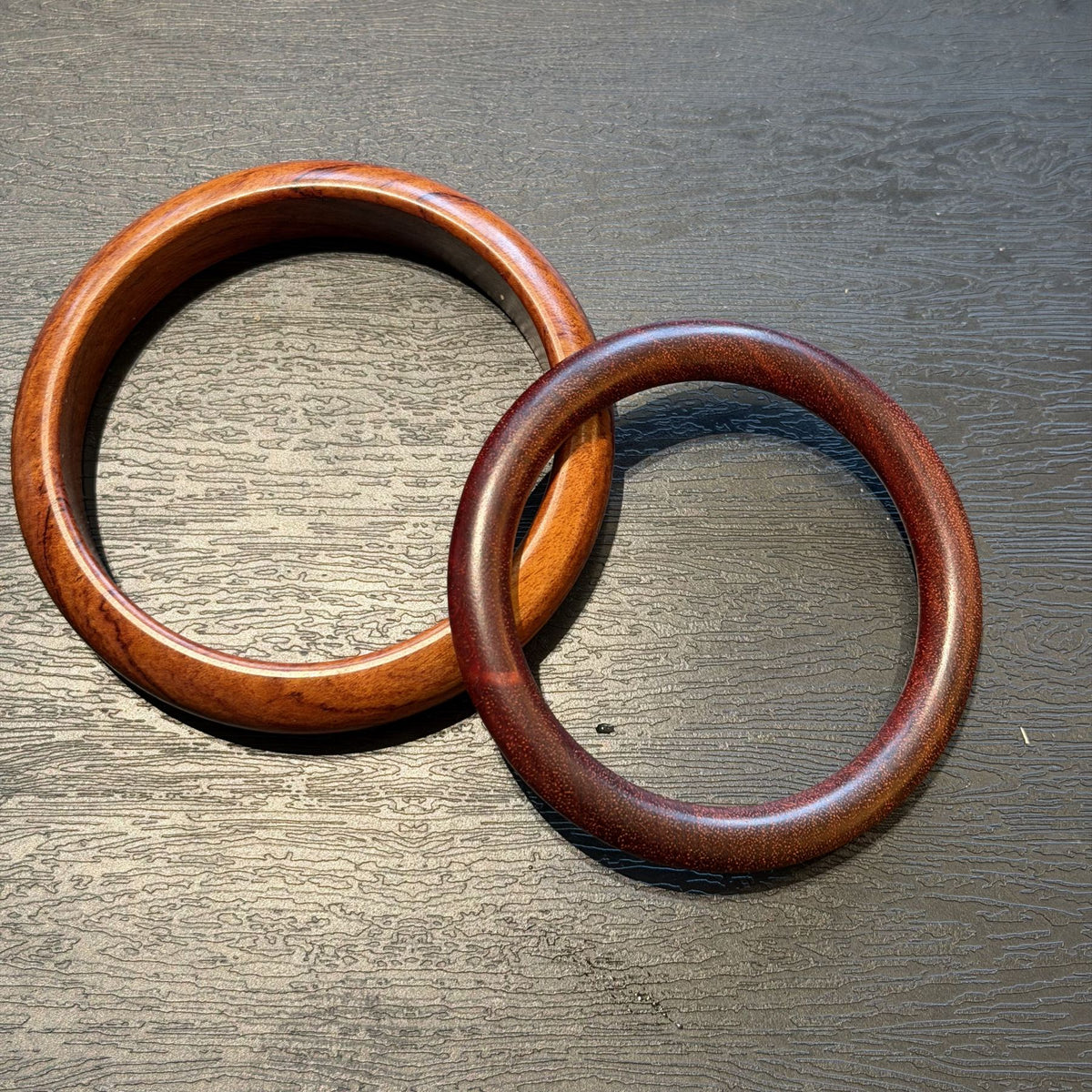 Natural Black Ebony Wood Bangle, Genuine Wooden Protection Bracelet, Slim Round Wood Cuff, Spiritual Grounding Jewelry, 56mm