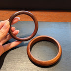 Natural Black Ebony Wood Bangle, Genuine Wooden Protection Bracelet, Slim Round Wood Cuff, Spiritual Grounding Jewelry, 56mm