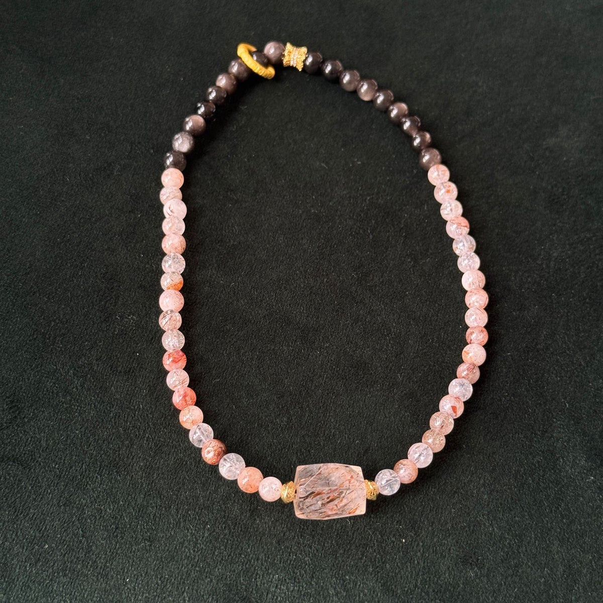 Natural Black Gold Super Seven Crystal Double Bracelet | grounding strength Taoist Blessed Bracelet