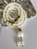 Natural Bodhi Seed Bracelet White Bodhi Seed Mala Blessed - EclipticJew