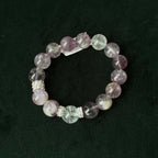 Natural Brazilian Amethyst and Purple Rutilated Quartz Bracelet | emotional clarity