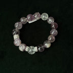 Natural Brazilian Amethyst and Purple Rutilated Quartz Bracelet | emotional clarity