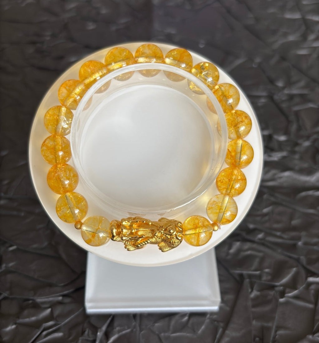 Natural Citrine Citrine Bracelet Pixiu Crystal Bracelet - EclipticJew