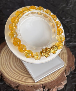 Natural Citrine Citrine Bracelet Pixiu Crystal Bracelet - EclipticJew