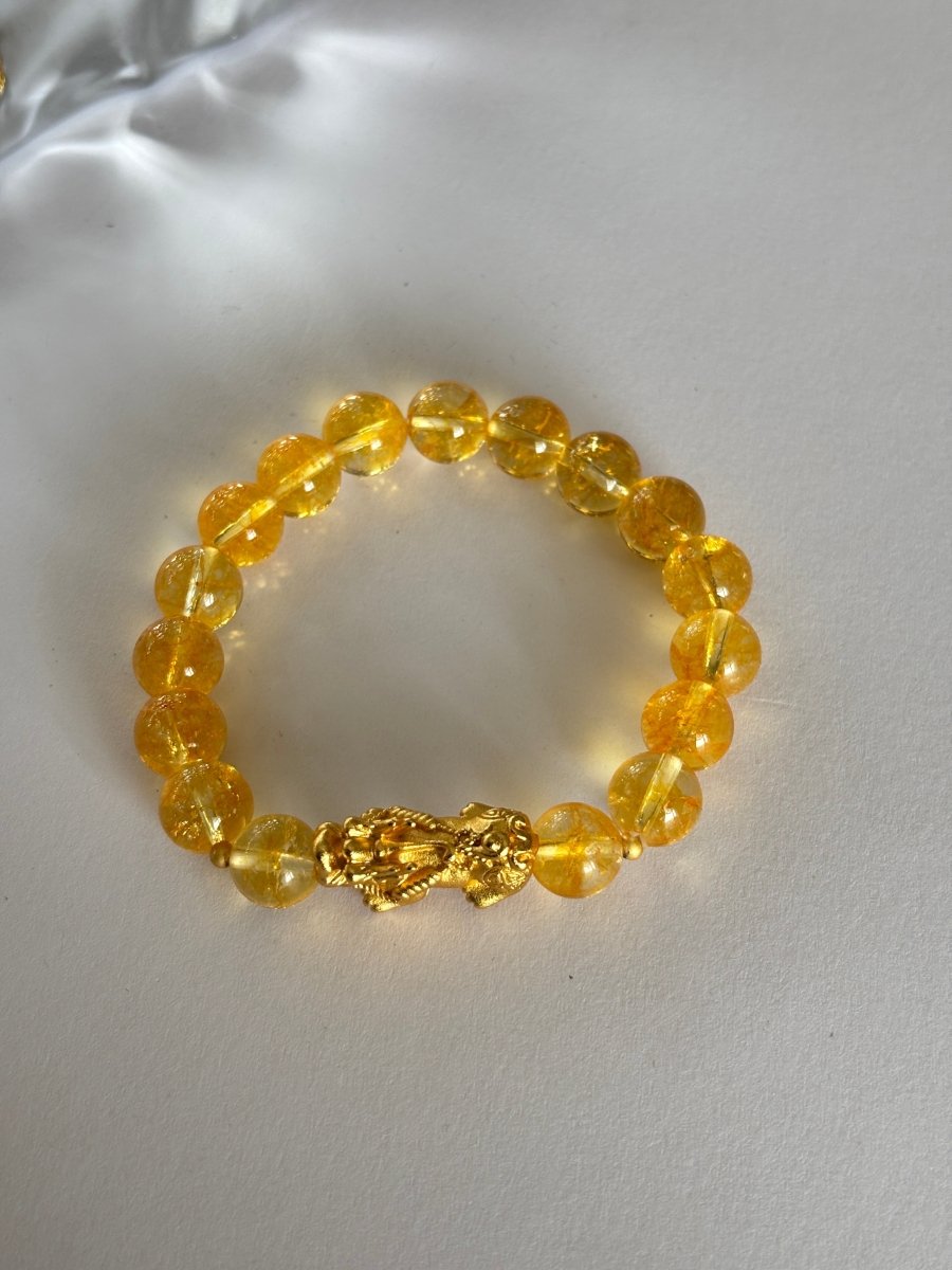 Natural Citrine Citrine Bracelet Pixiu Crystal Bracelet - EclipticJew