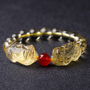 Natural Citrine Double Pixiu Bracelet - EclipticJew