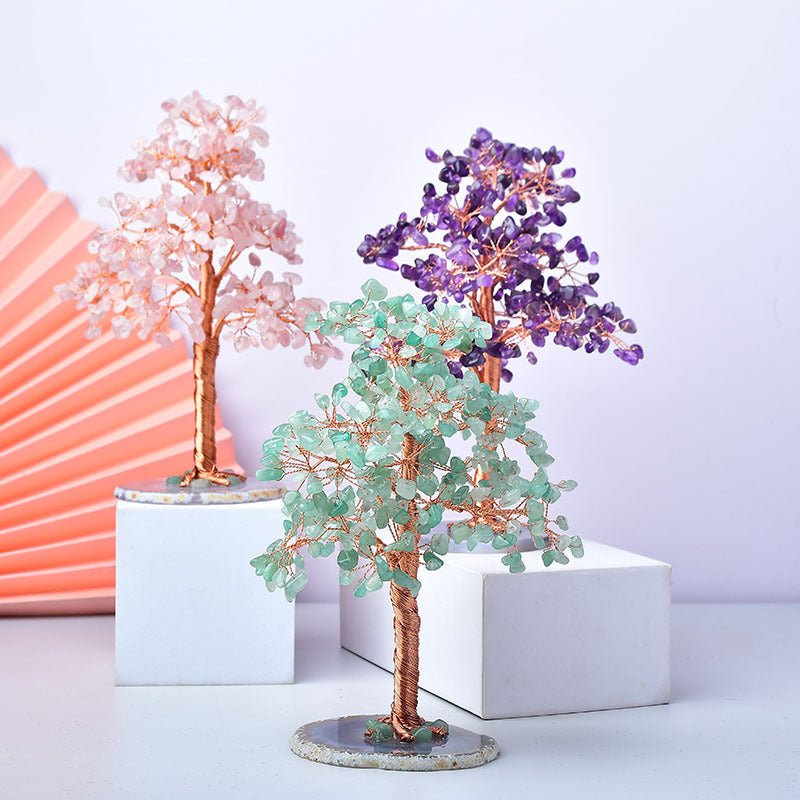 Natural Crystal Crushed Stone Fortune Tree Ornaments - EclipticJew