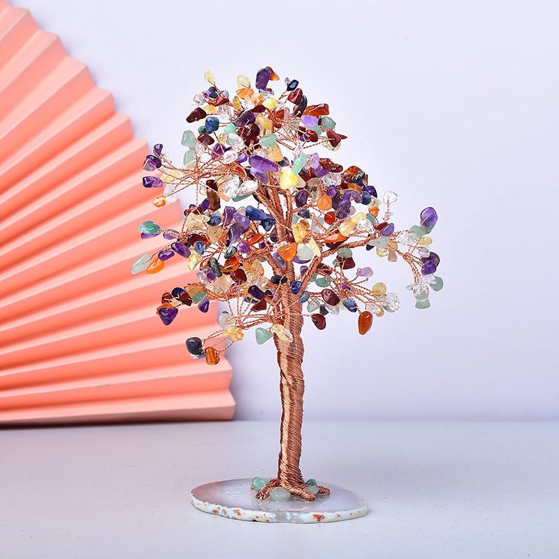 Natural Crystal Crushed Stone Fortune Tree Ornaments - EclipticJew
