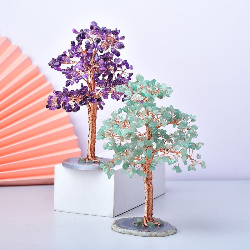 Natural Crystal Crushed Stone Fortune Tree Ornaments - EclipticJew