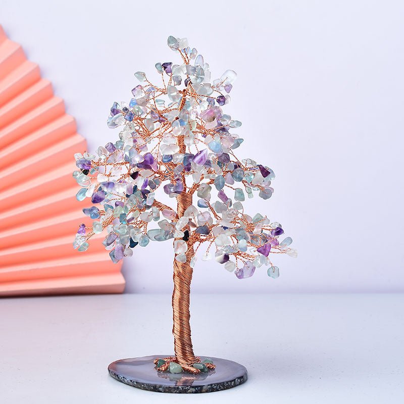 Natural Crystal Crushed Stone Fortune Tree Ornaments - EclipticJew