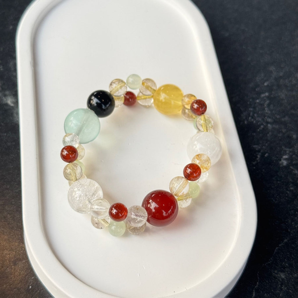 Natural Five Elements Balancing Bracelet | Multi Gemstone Karma Alignment Amulet